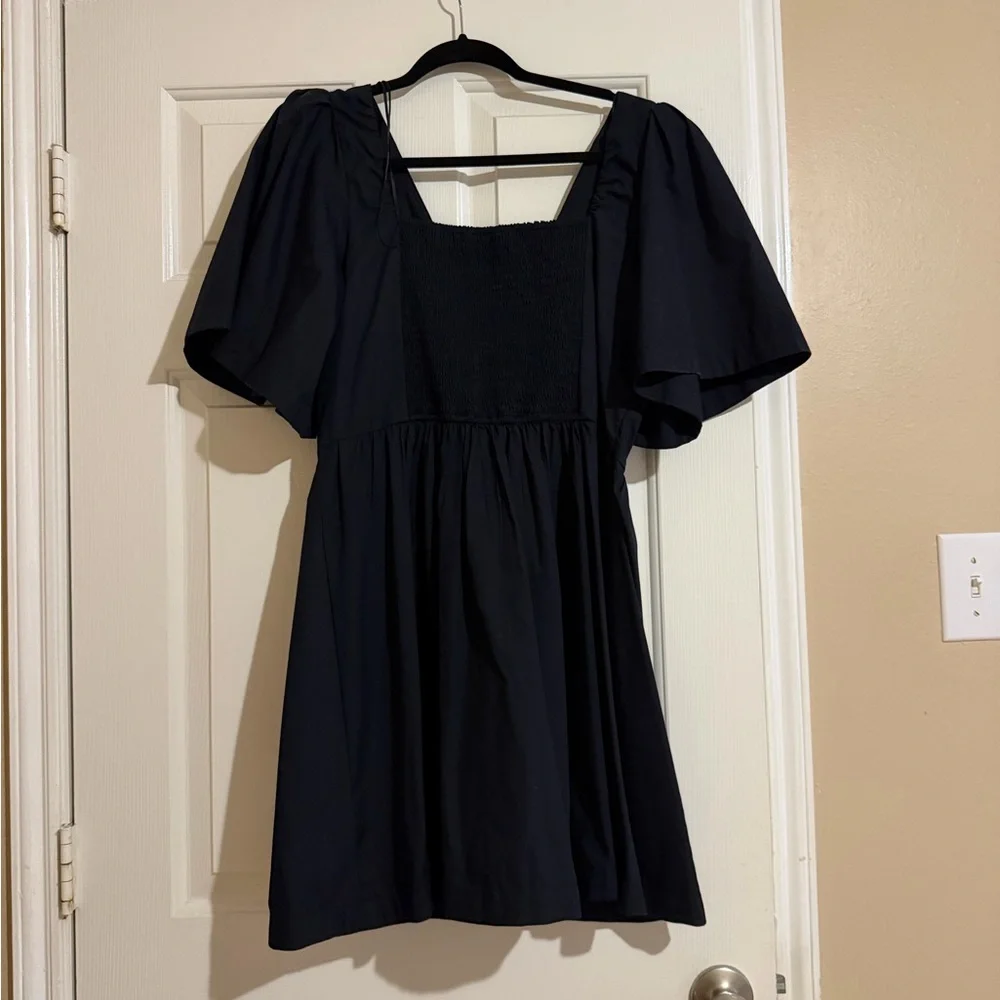 Abercrombie & Fitch Black Mini Dress with Flutter Sleeves - Picture 2 of 4